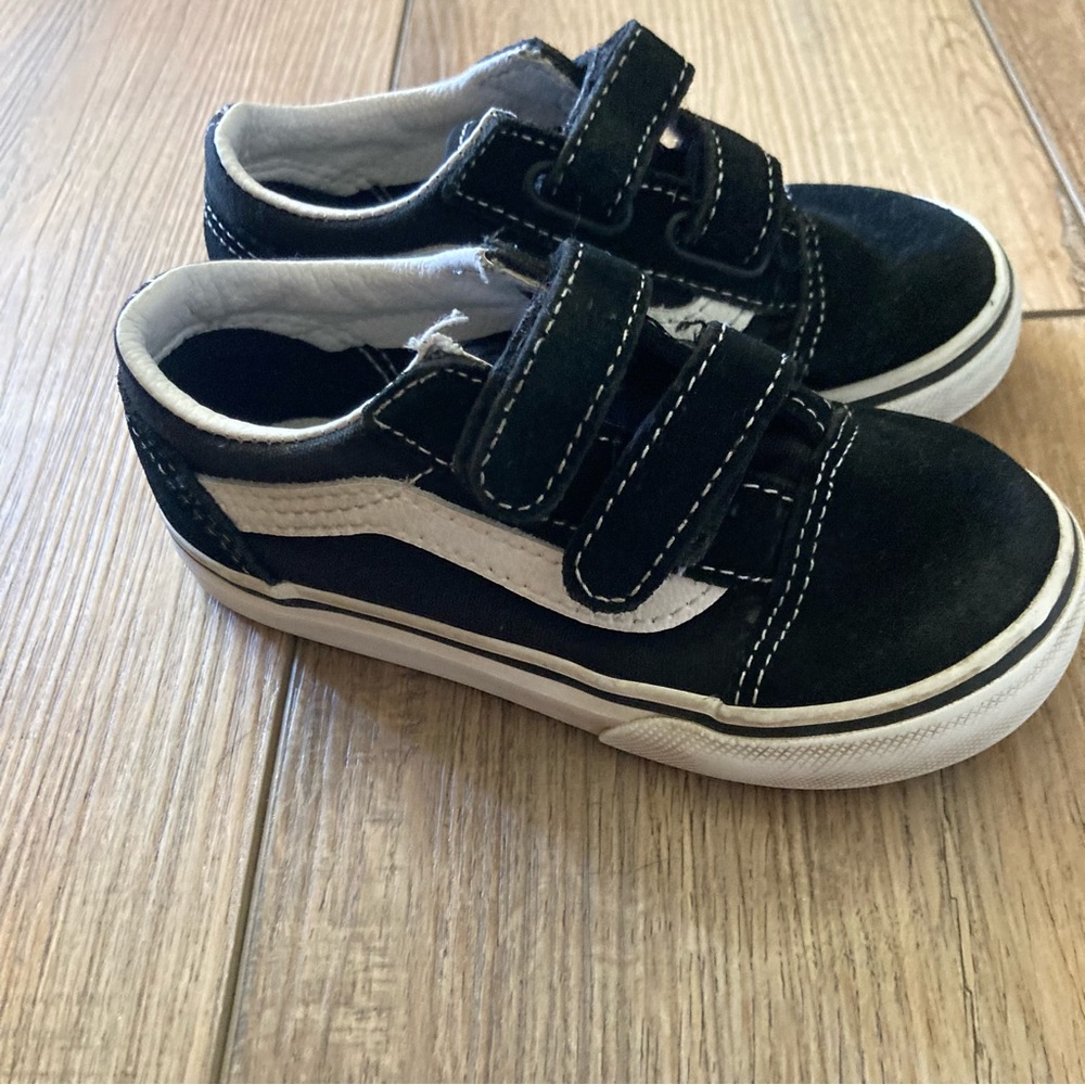 Black Toddler Vans with Velcro Straps